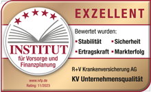 Krankenzusatzversicherung für Mitglieder Siegel: Exzellent-Auszeichnung für die R+V Krankenversicherung AG